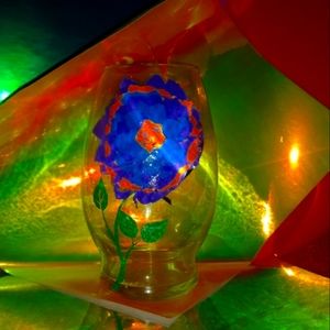 Bright  Glow  in the dark Flower Vector-ized Vase